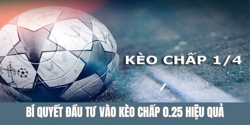 Bí quyết đầu tư vào kèo chấp 0.25 chuẩn xác